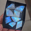 8 Pcs Natural Rainbow Moonstone Cabochons |14-27mm | Shape: Fancy