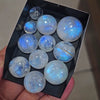 11 Pcs Natural Rainbow Moonstone Cabochons |12-23mm | Shape: Round