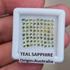 1 Box Of Natural Unheated Teal Sapphire From Australia | 2mm| Round | Ideal Cut