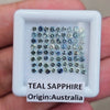 1 Box Of Natural Unheated Teal Sapphire From Australia | 2mm| Round | Ideal Cut