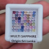 1 Box Of Natural Unheated Multi Sapphire From Sri Lanka | 2.25mm| Square | Ideal Cut