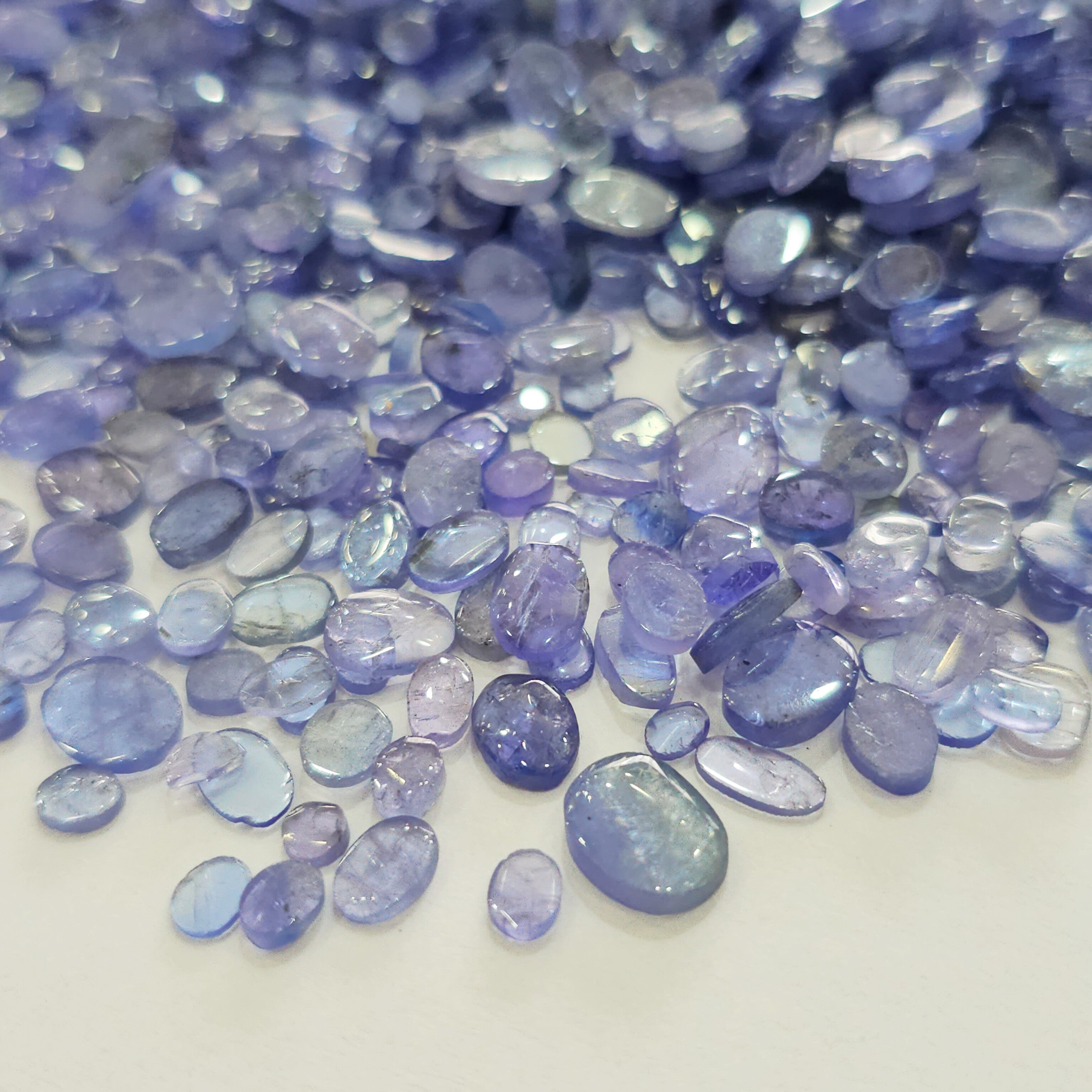 200 Carats Natural Unheated Tanzanite Polished Slices | 4–10mm | 320–350 Pieces