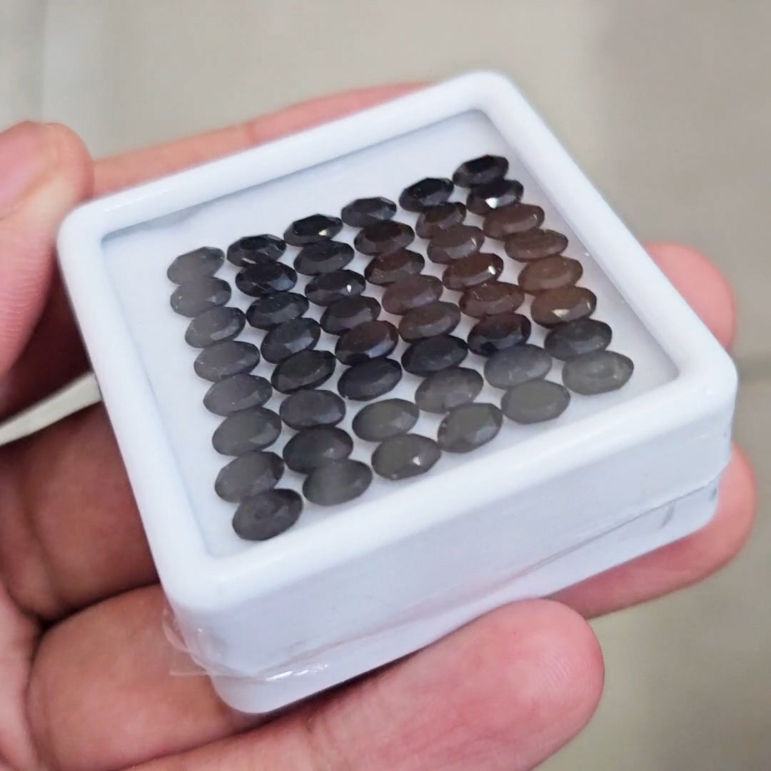 48 Pcs of Natural Black Onyx Faceted | Oval  | Size: 6x4mm