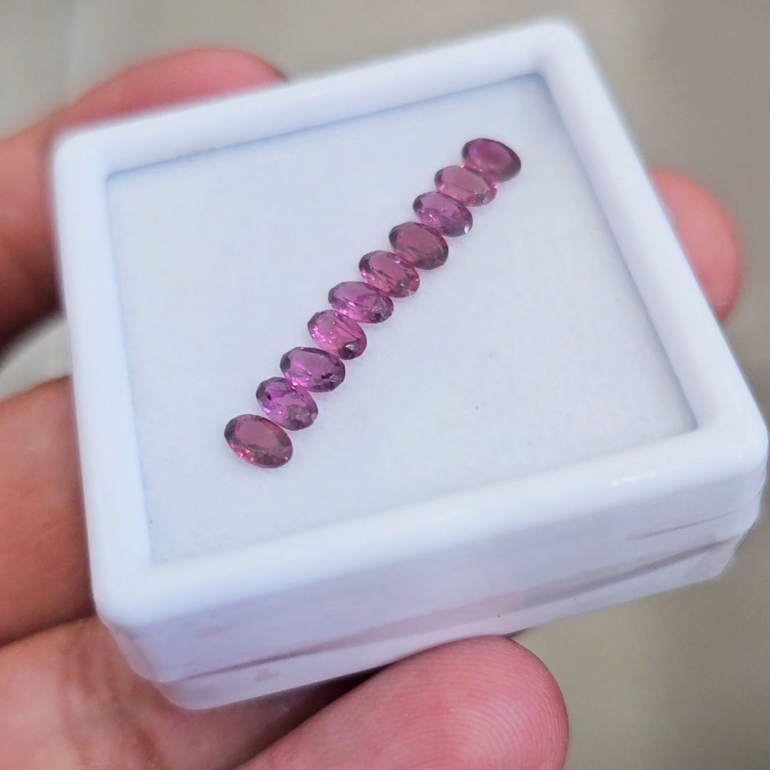 10 Pcs of Natural Rhodolite Garnet Faceted | Oval | Size: 5x3mm