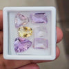 6 Pcs of Natural Ametrine & Citrine Checker cut | Mix | Size: 11-14mm