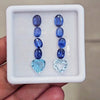 10 Pcs of Natural Kyanite & Blue Topaz Faceted | Heart & Oval  | Size: 6-9mm