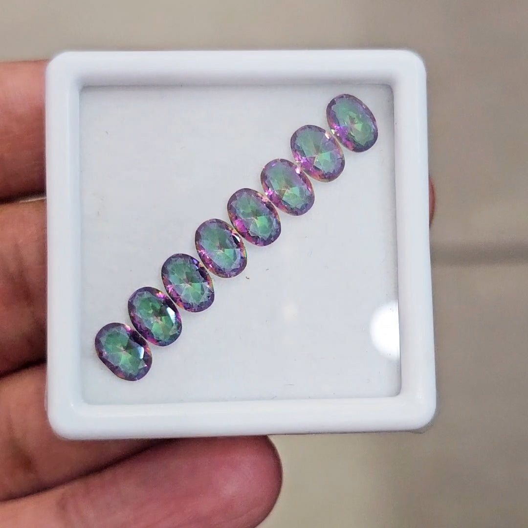 8 pcs Of Natural Mystic Topaz Faceted | Oval | Size:6x4mm