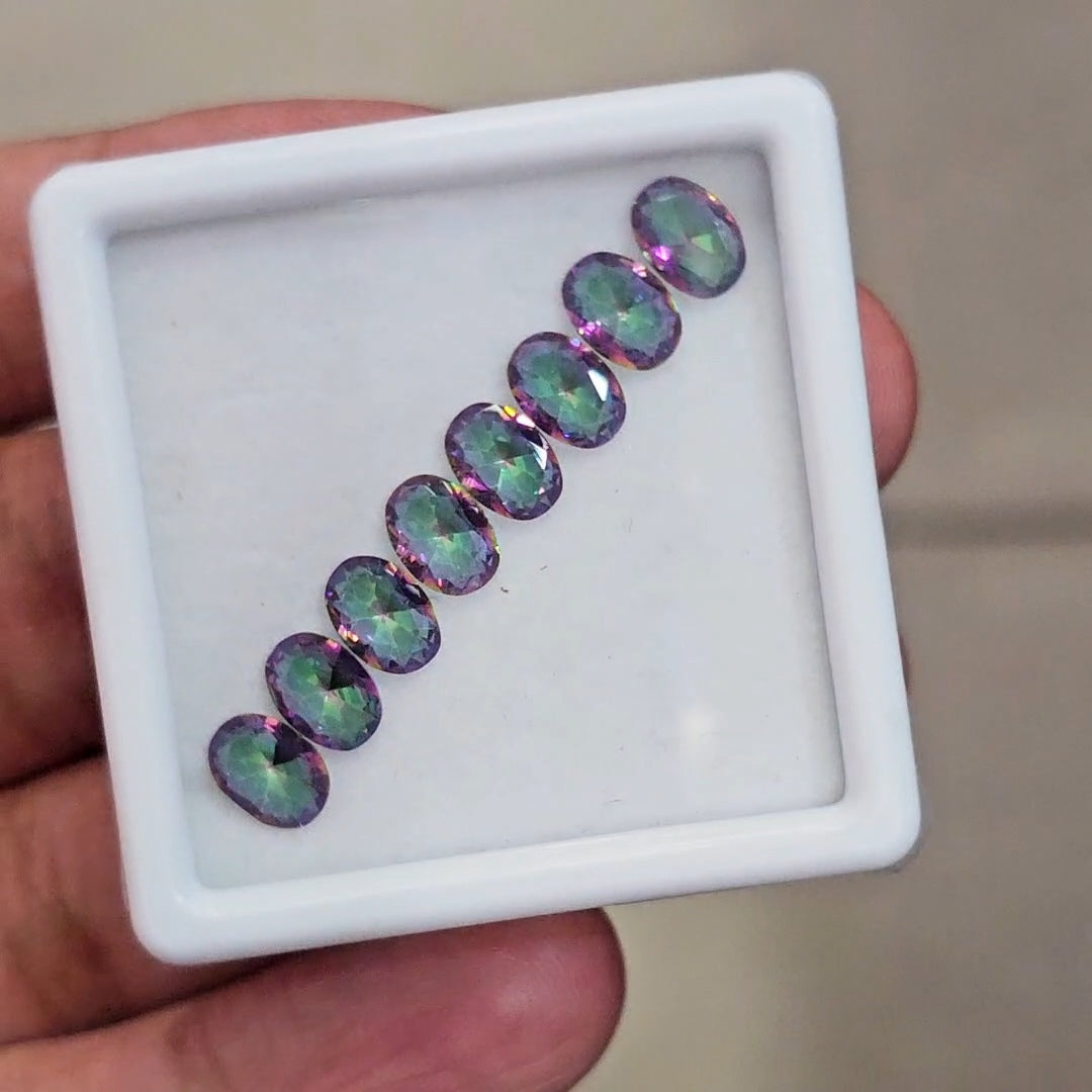 8 pcs Of Natural Mystic Topaz Faceted | Oval | Size:6x4mm