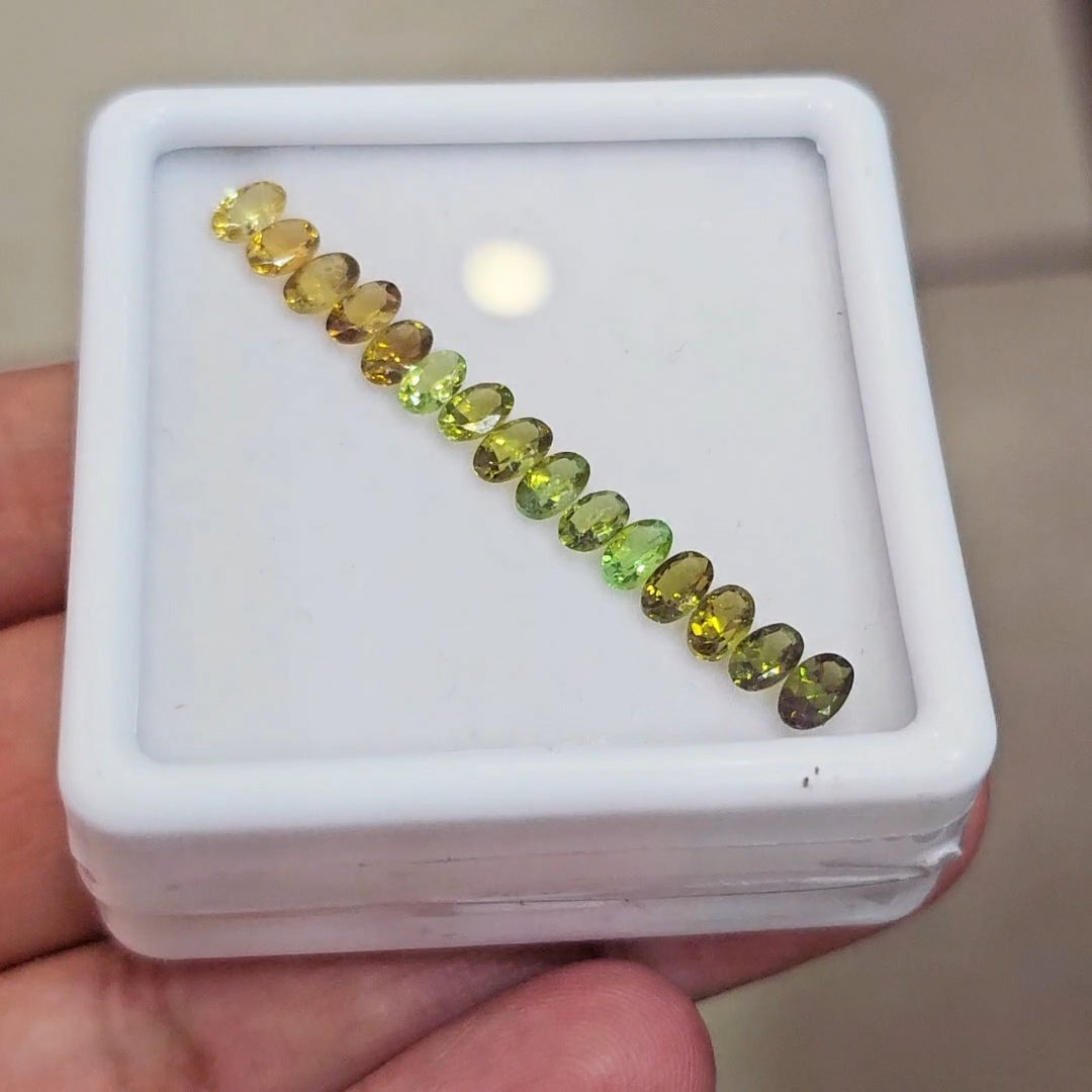 15 Pcs Of Natural Tourmaline Faceted | Oval | Size: 4-5mm