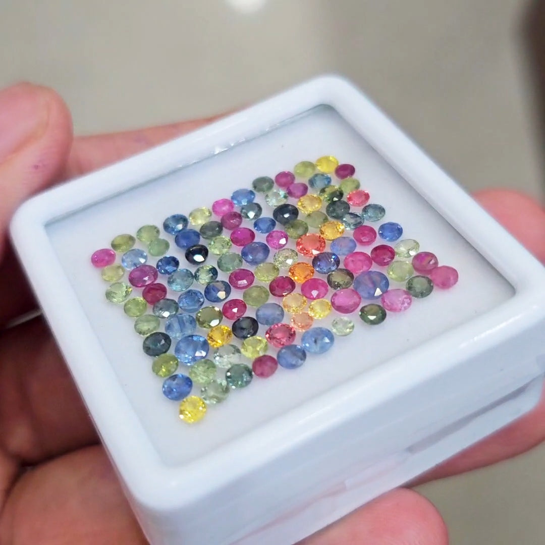 99 Pcs Of Natural Mulit Heated Sapphire Faceted  | 3mm| Round