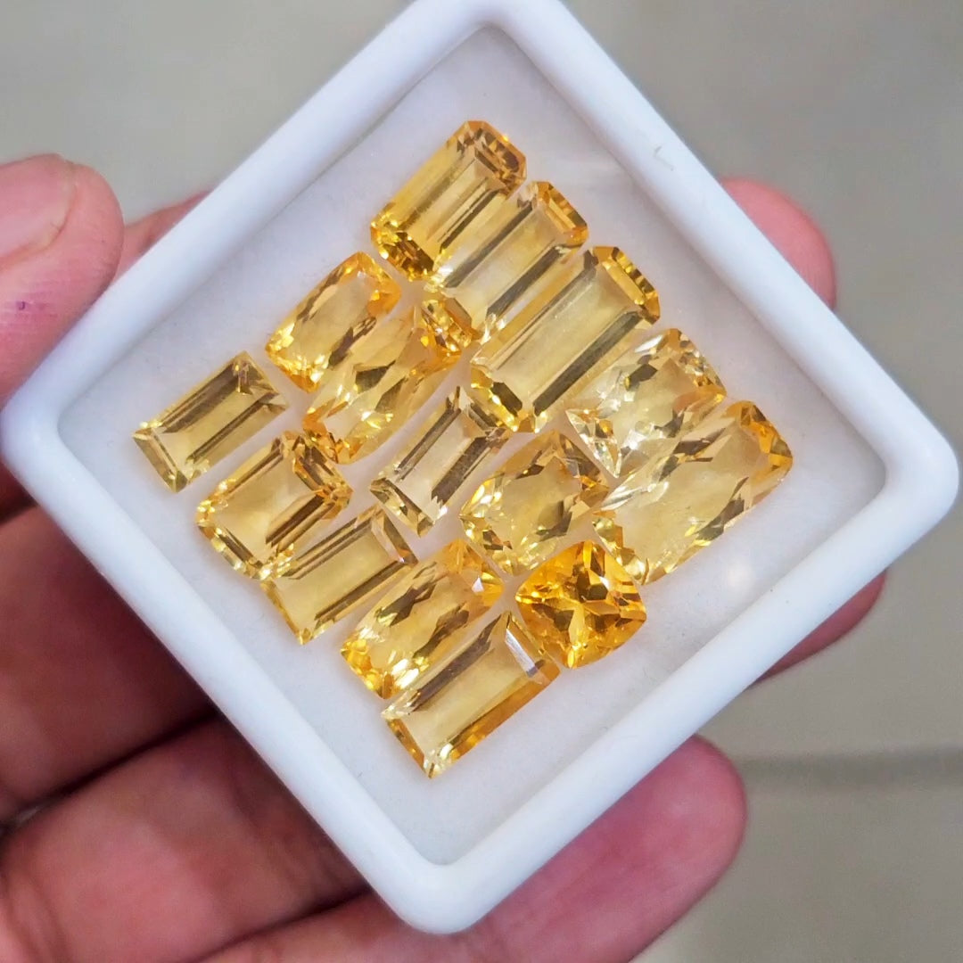 15 Pcs Of Natural Citrine Faceted | Mix | Size:8-14mm