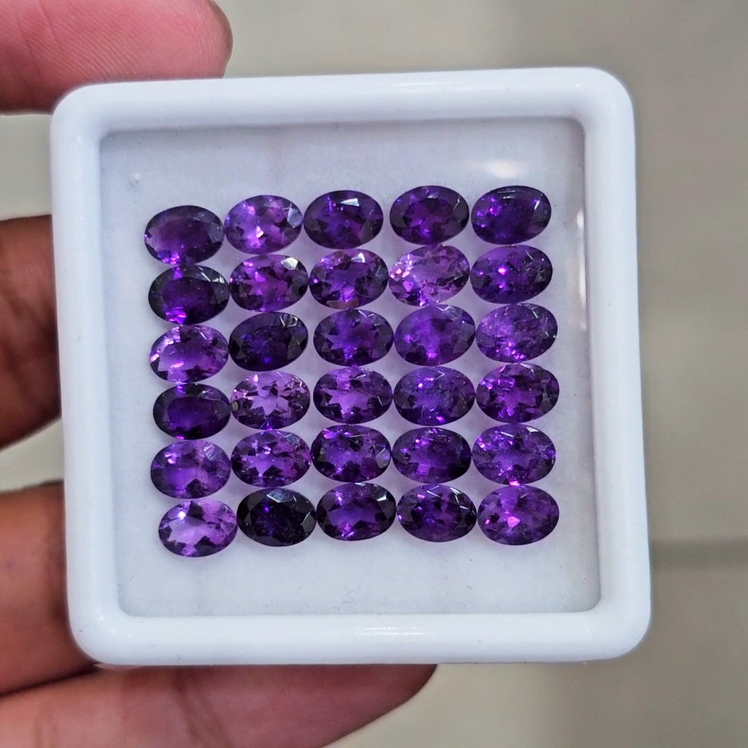 30 Pcs Of Natural  Amethyst Faceted | Oval | Size:7x5mm