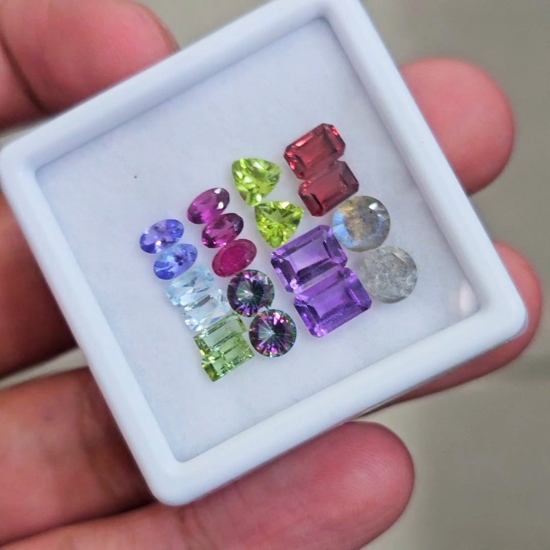 1 Box  Of Natural Mix  Faceted  | 5-7mm| Mix