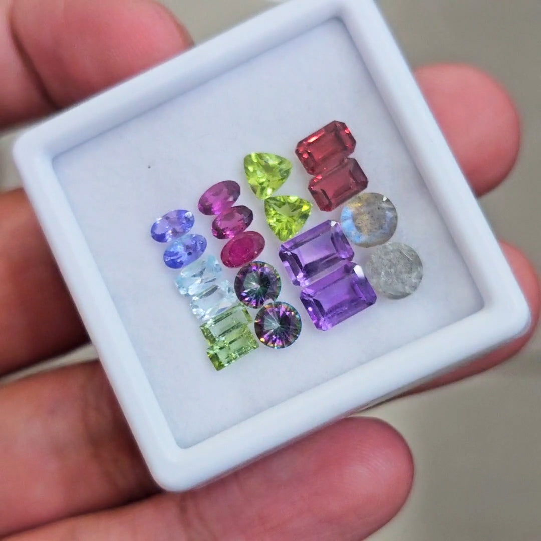 1 Box  Of Natural Mix  Faceted  | 5-7mm| Mix