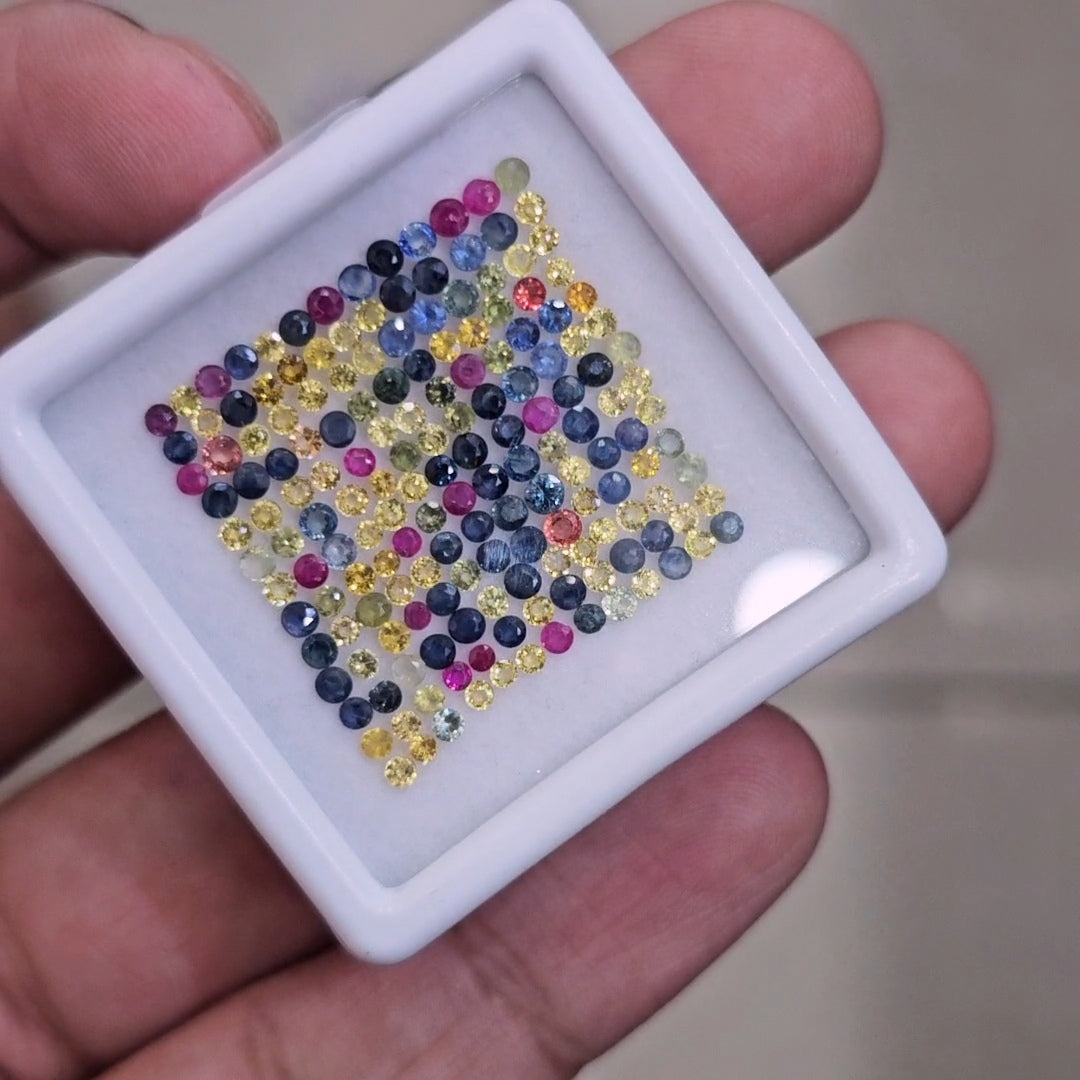 169 Pcs Of Natural  Heated Sapphire Faceted  | 2mm| Round