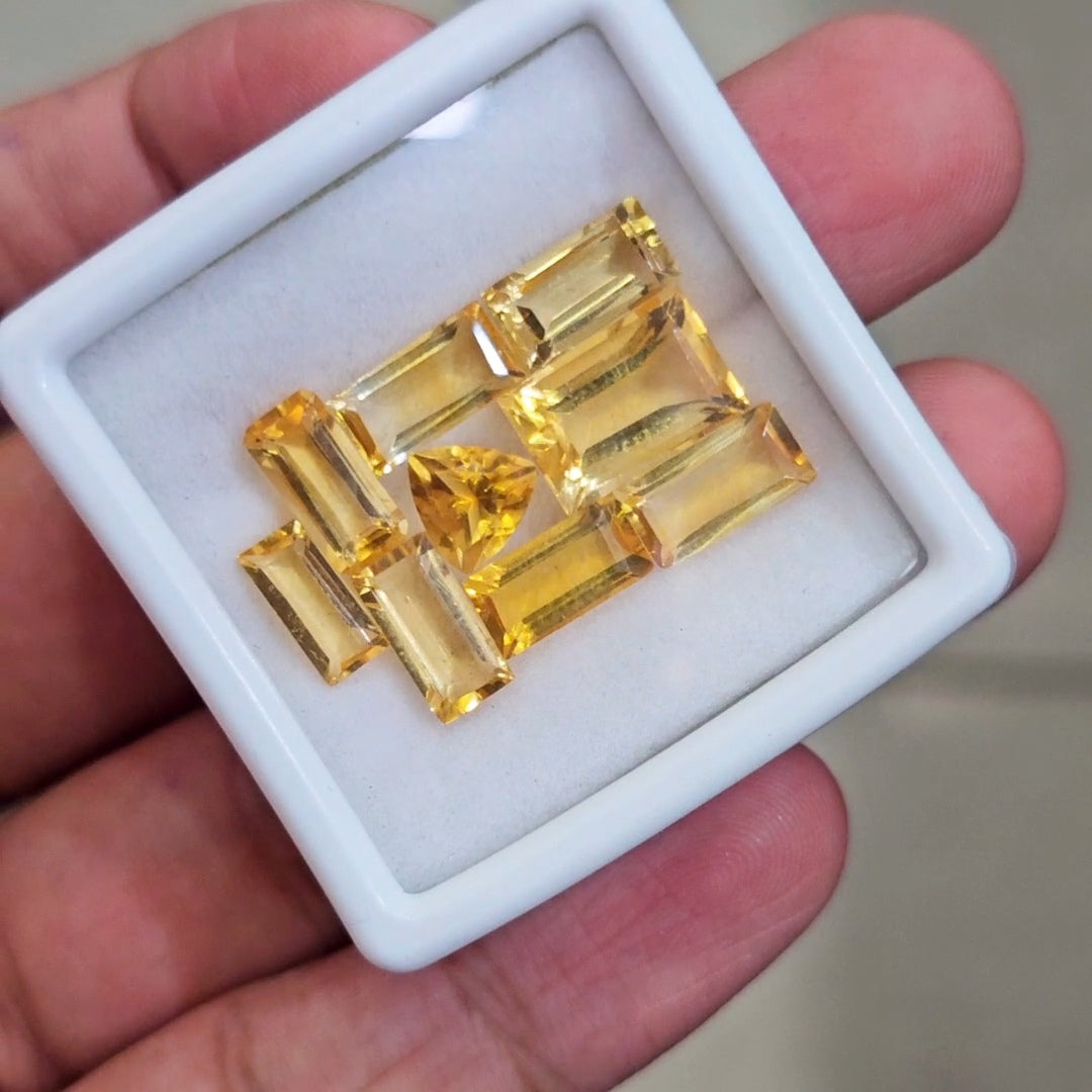 9 Pcs Of Natural Citrine Faceted | Mix | Size:7-12mm