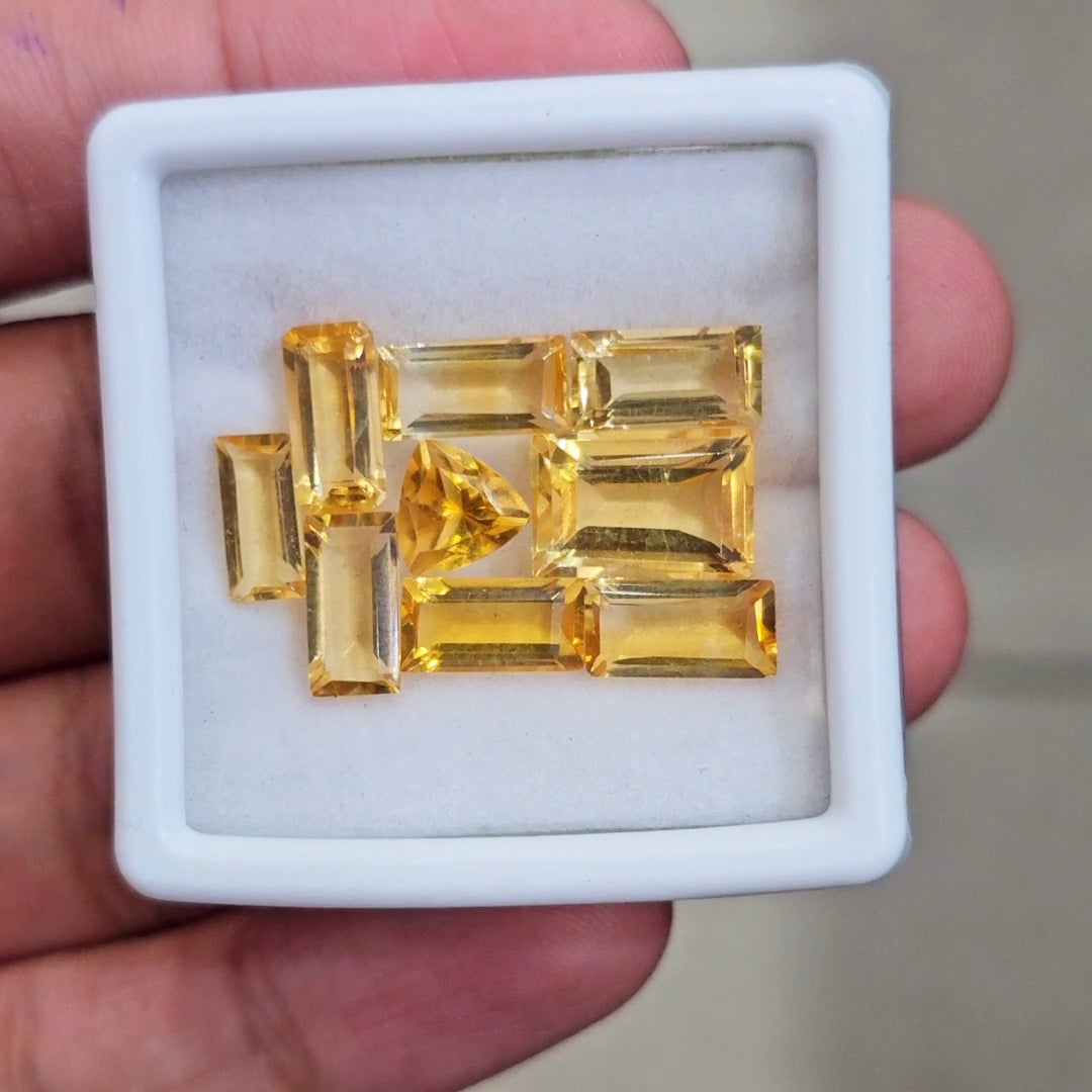 9 Pcs Of Natural Citrine Faceted | Mix | Size:7-12mm
