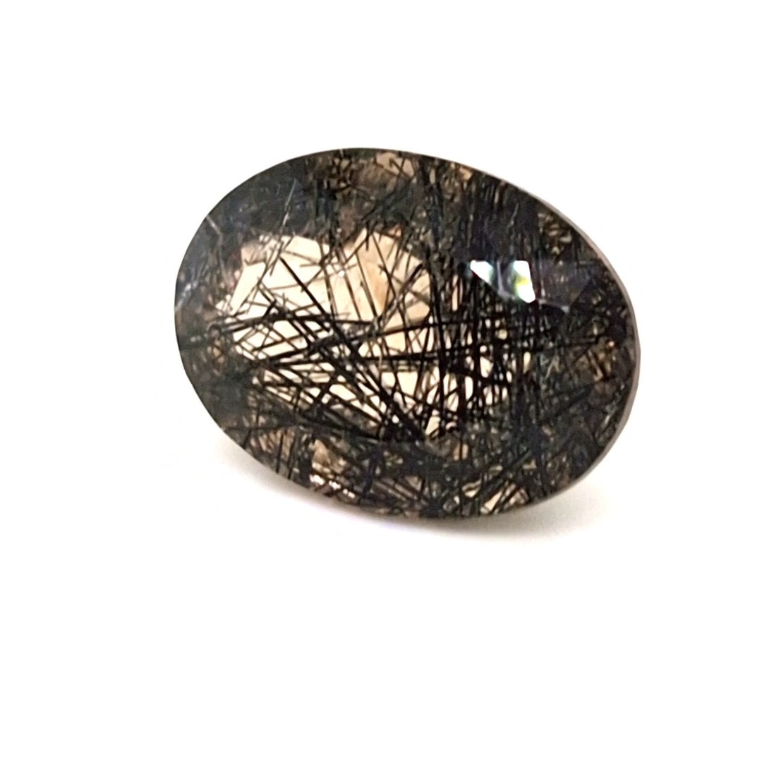 Natural Black Rutile Faceted | Oval | 23x17mm