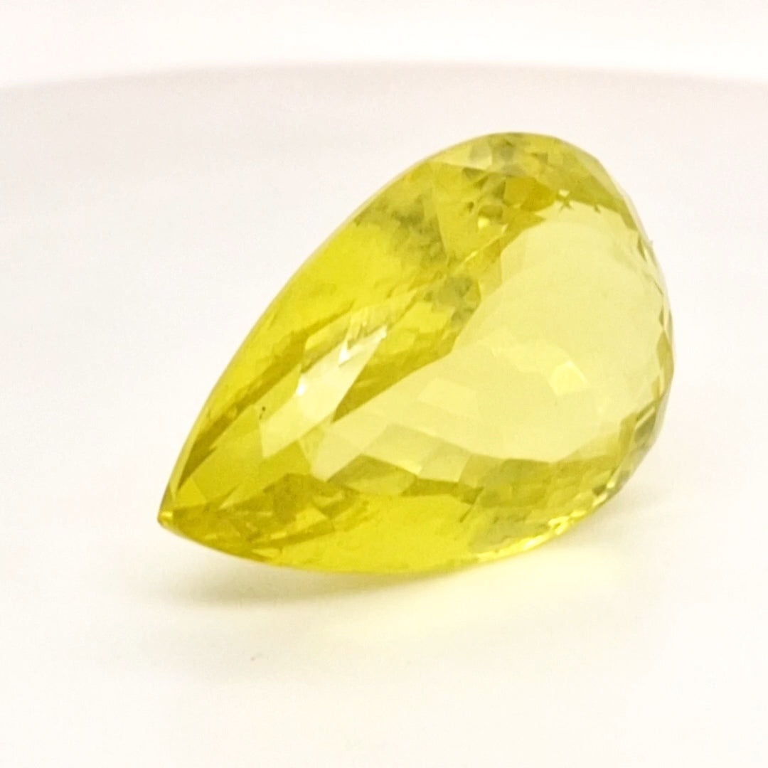 Natural Lemon Quartz Faceted | Pear | 32x20mm