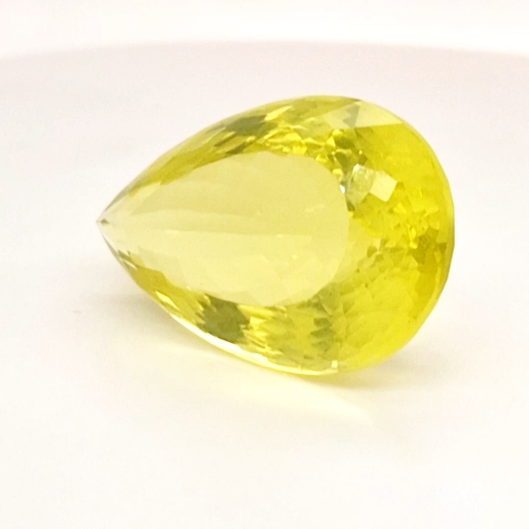 Natural Lemon Quartz Faceted | Pear | 32x20mm
