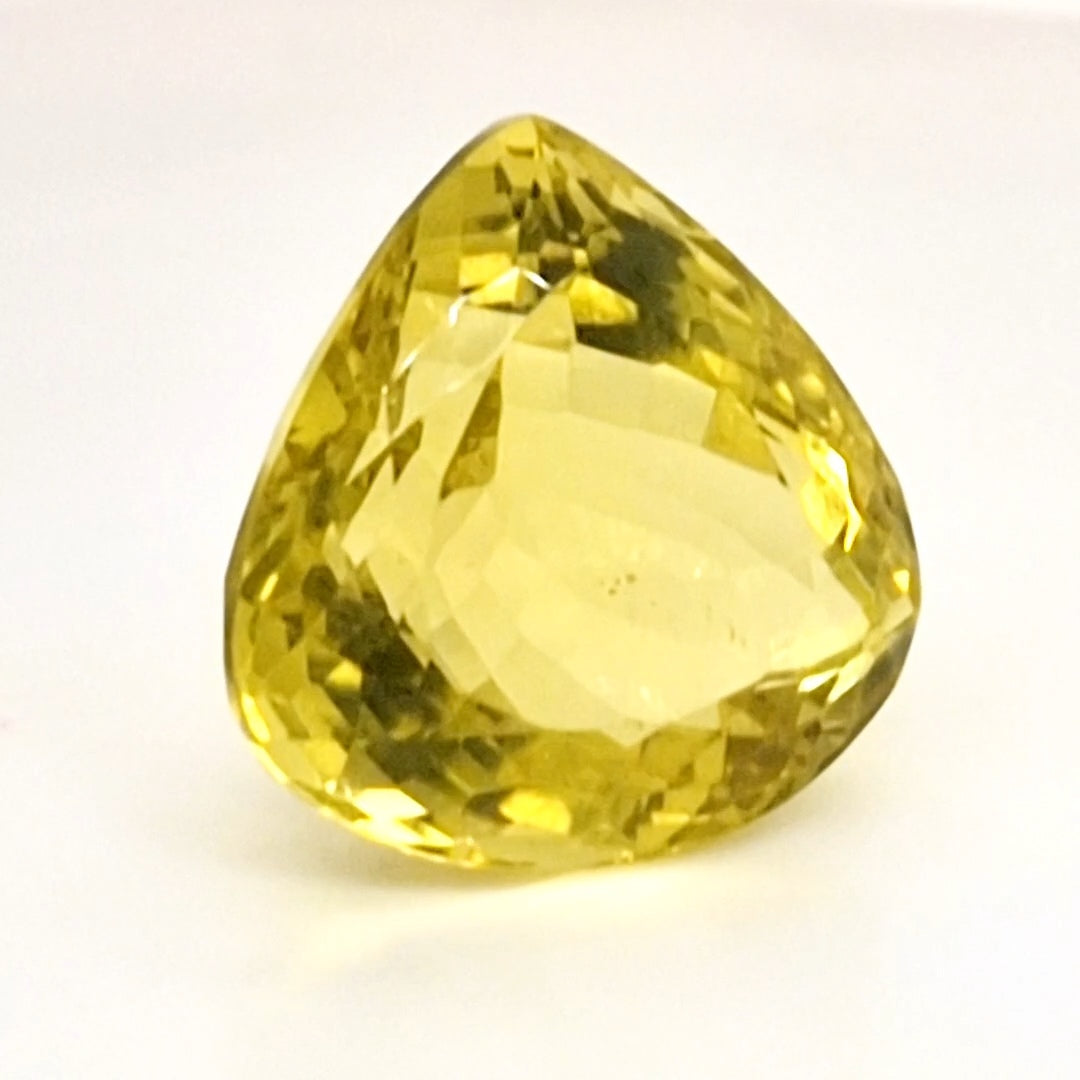 Natural Lemon Quartz Faceted | Pear | 21x21mm
