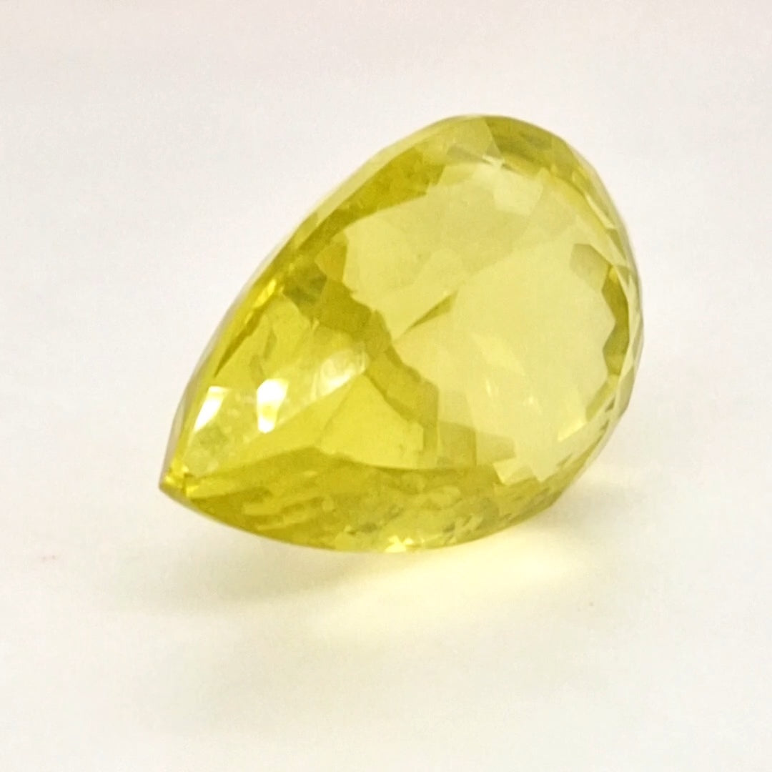 Natural Lemon Quartz Faceted | Pear | 26x18mm