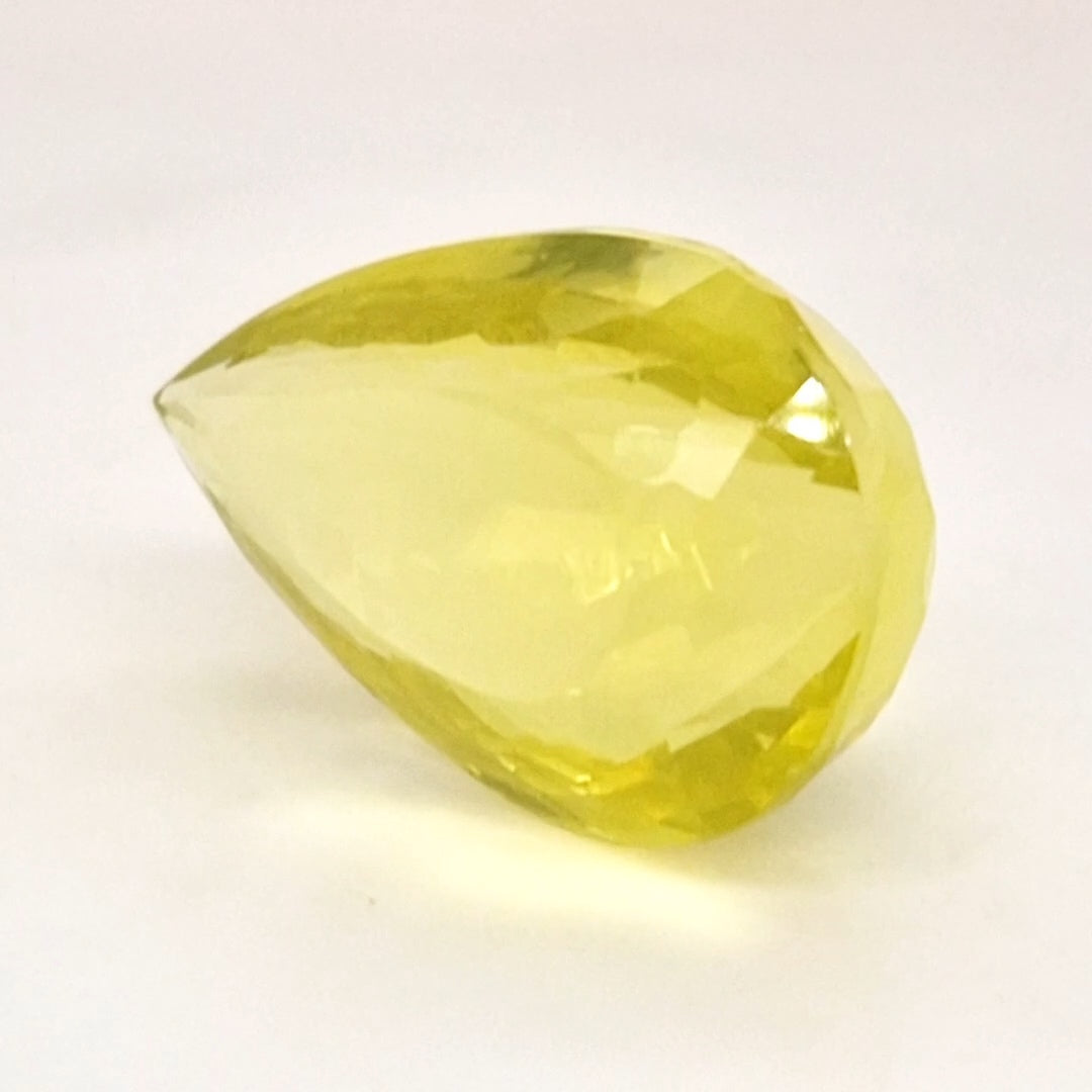 Natural Lemon Quartz Faceted | Pear | 26x18mm
