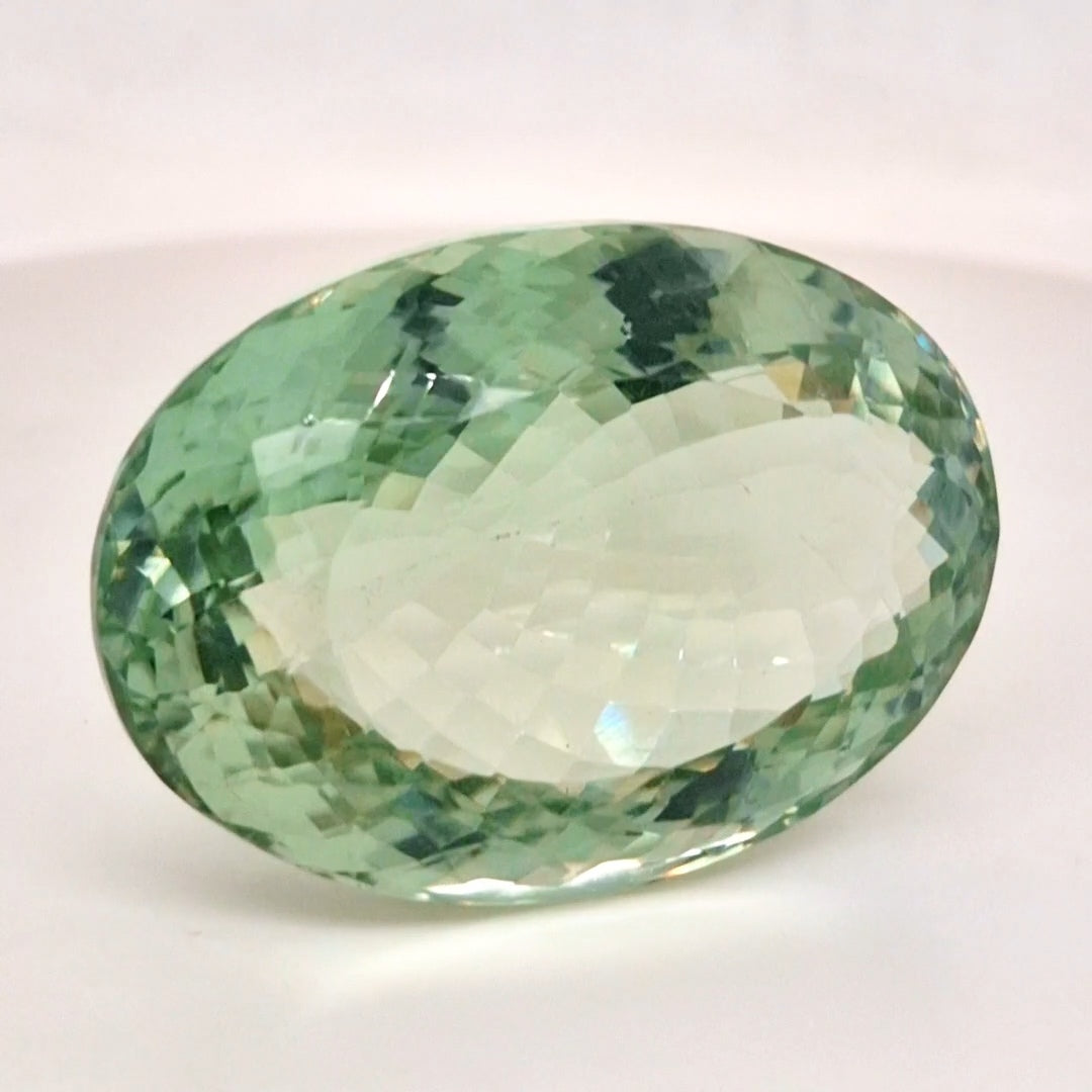 Natural Prasiolite Faceted | Oval | 39x28mm