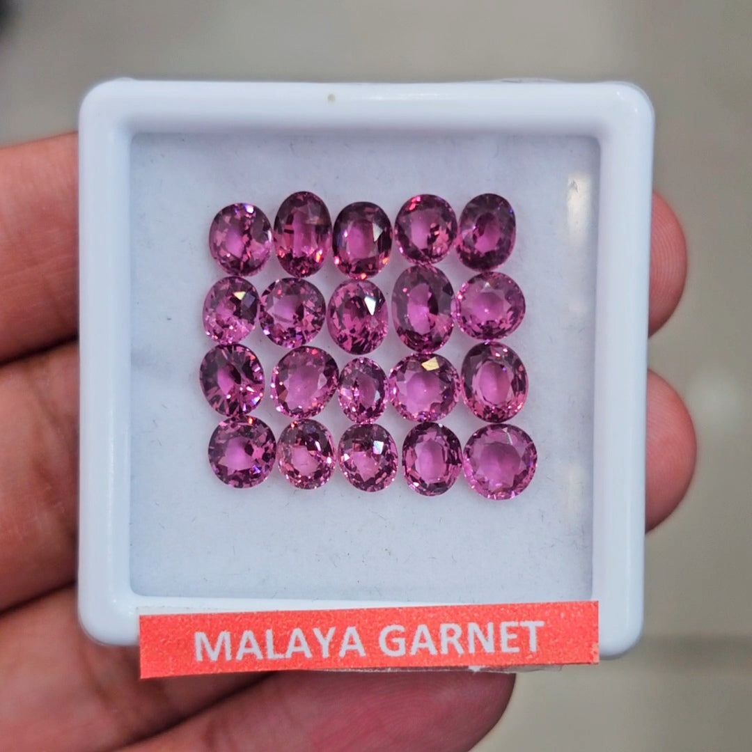 15 Pcs of Natural Malaya Garnet Faceted | Mix | Size: 5-6mm