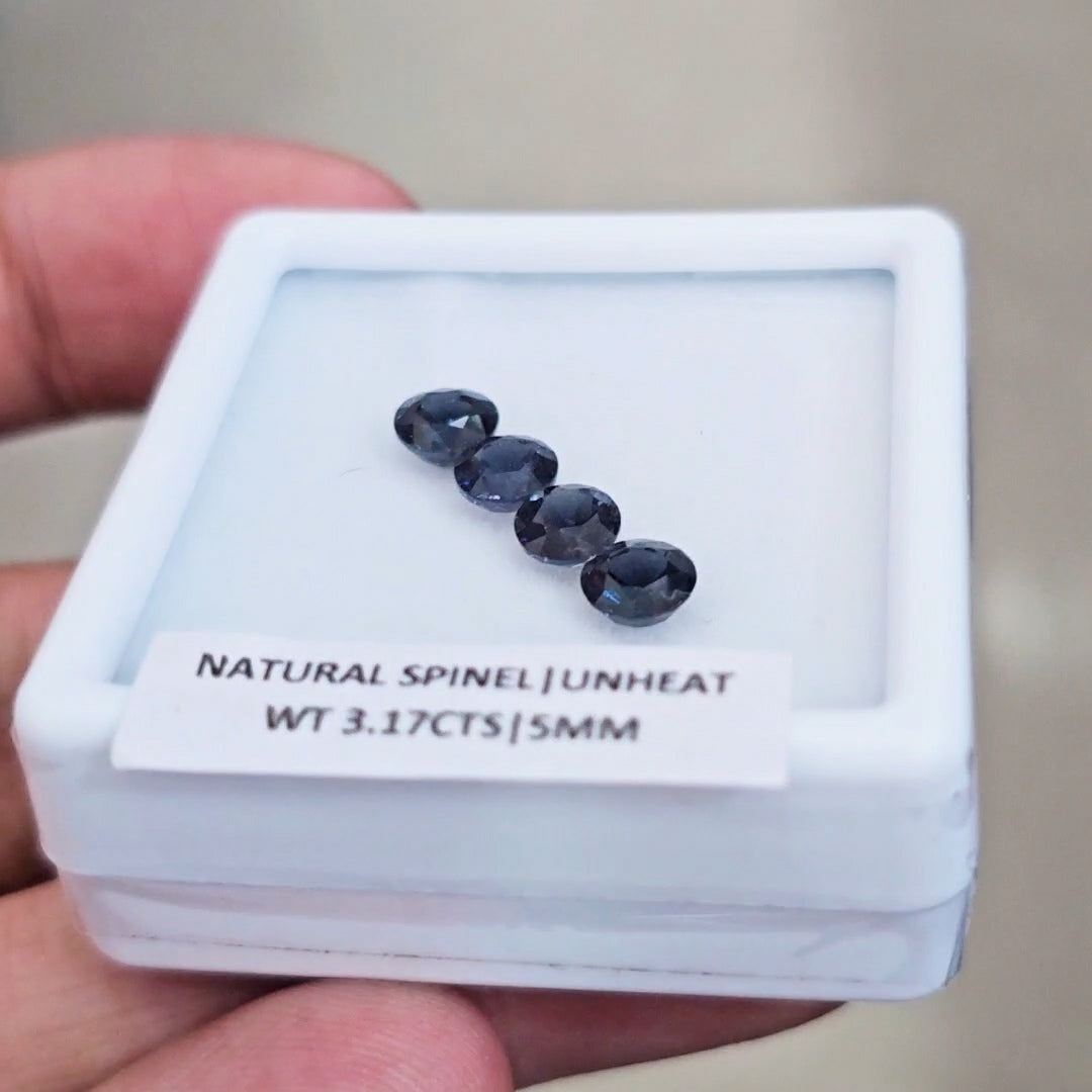 4 Pcs of Natural Unheated Spinel Faceted | Round | Size: 5mm
