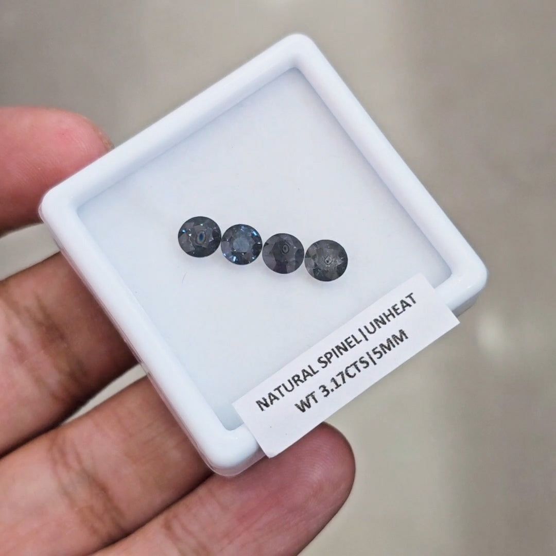 4 Pcs of Natural Unheated Spinel Faceted | Round | Size: 5mm