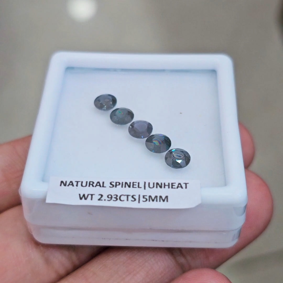 5 Pcs of Natural Unheated Spinel Faceted | Round | Size: 5mm