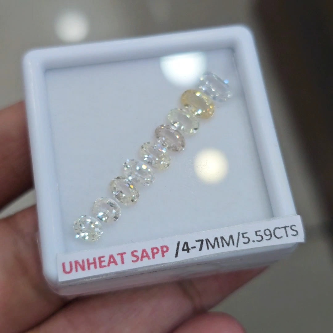 Box Of Natural Sri Lanka Unheated Sapphire  | 5-7mm | Oval
