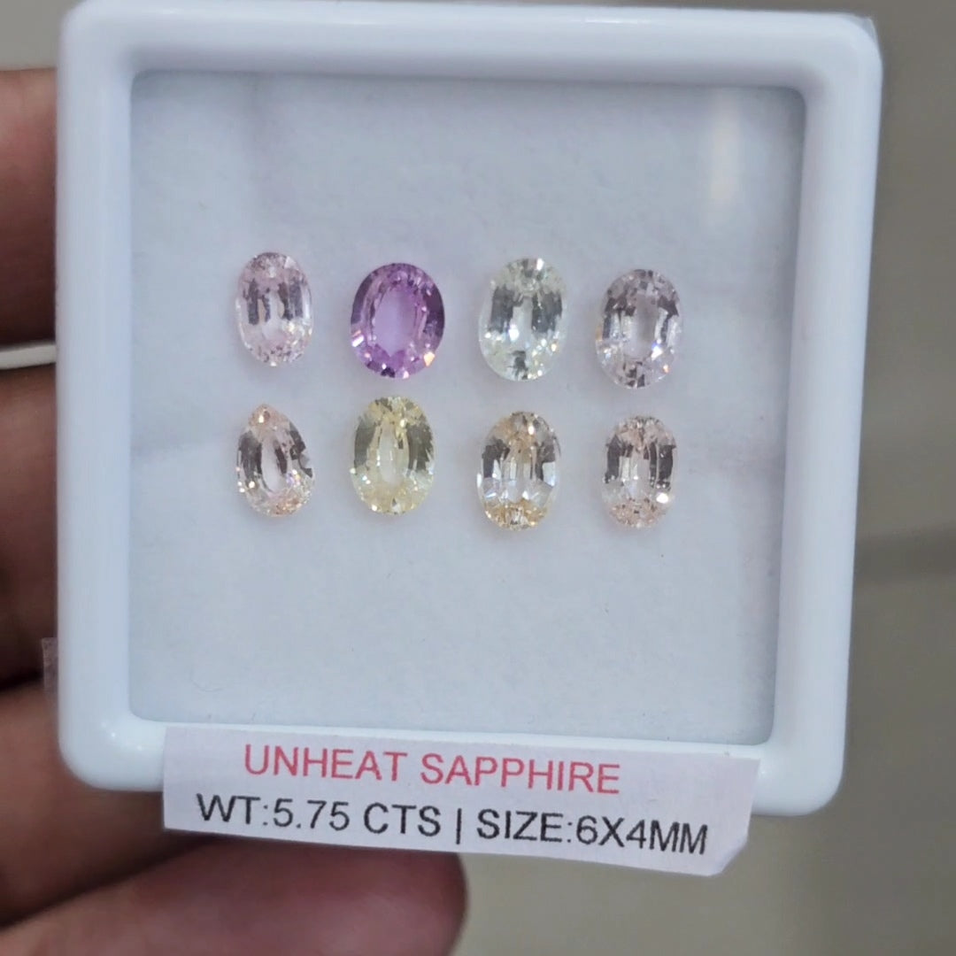 Box Of Natural Sri Lanka Unheated Sapphire  | 6x4mm | Mix Shape