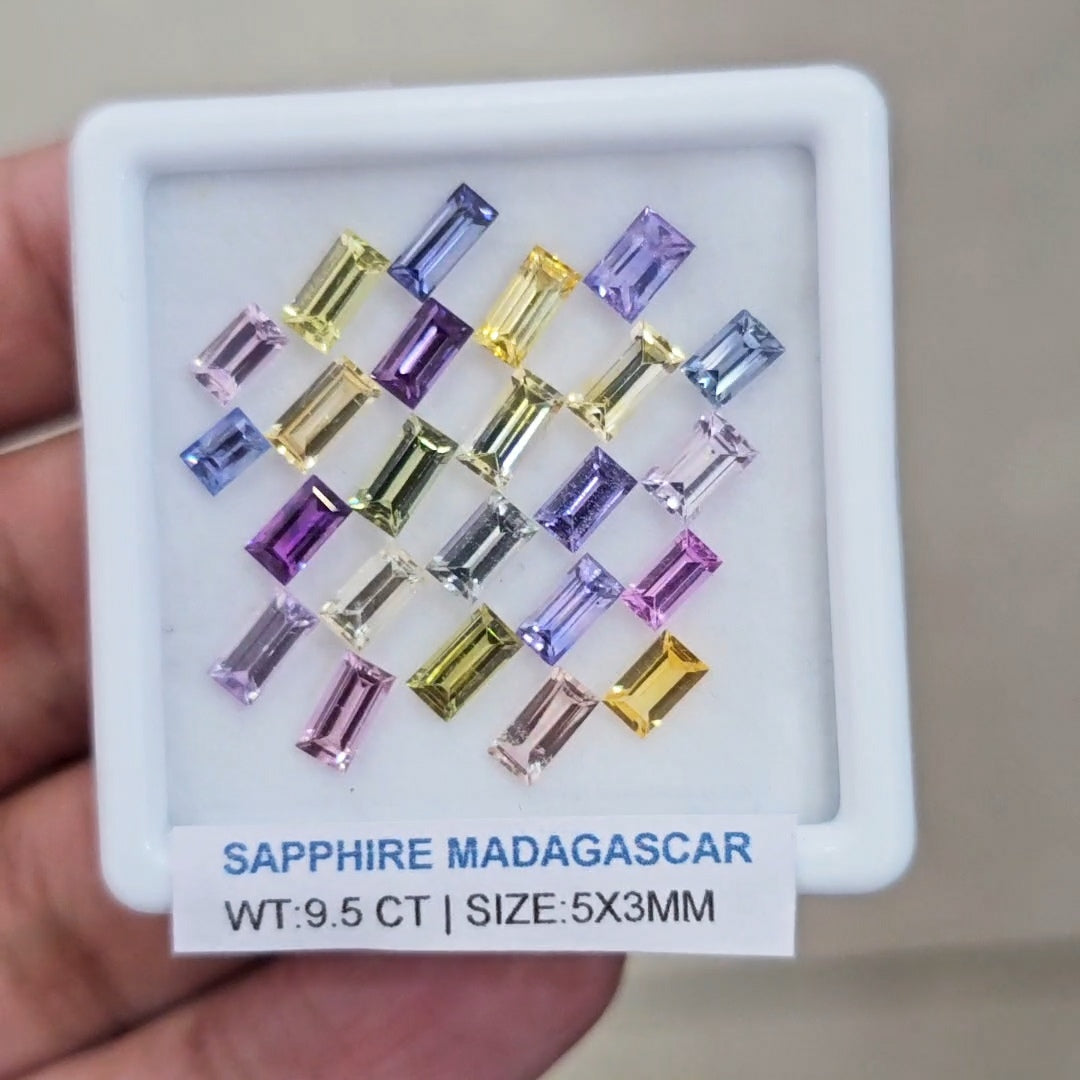 Box Of Natural Madagascar Unheated Sapphire  | 5x3mm | Rectangle