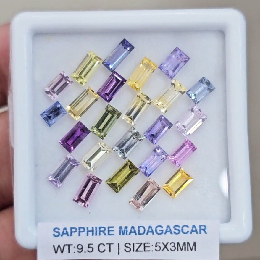 Box Of Natural Madagascar Unheated Sapphire  | 5x3mm | Rectangle