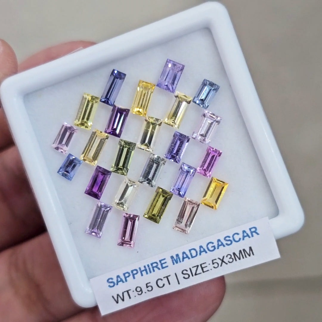 Box Of Natural Madagascar Unheated Sapphire  | 5x3mm | Rectangle