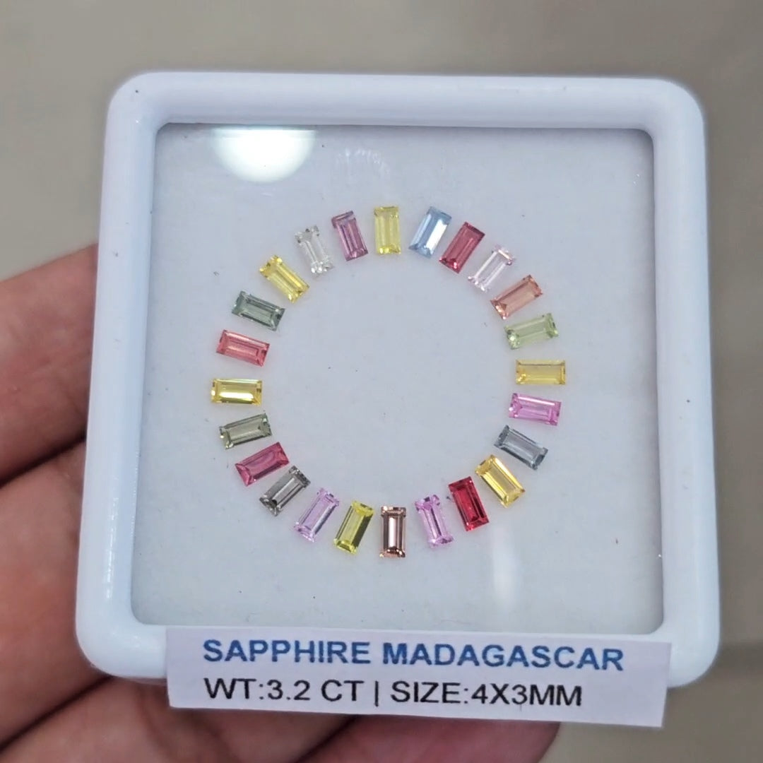 Box Of Natural Madagascar Unheated Sapphire  | 4x3mm | Rectangle