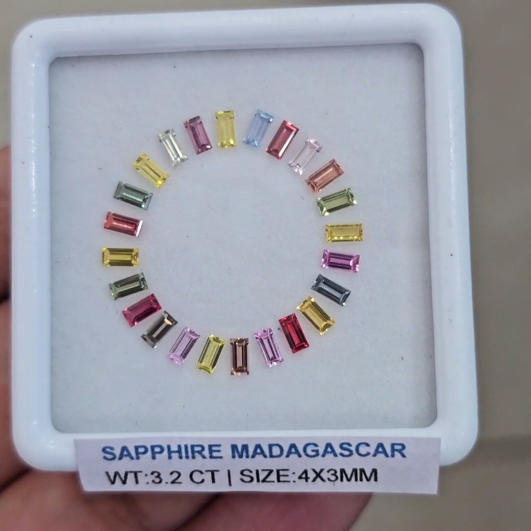 Box Of Natural Madagascar Unheated Sapphire  | 4x3mm | Rectangle