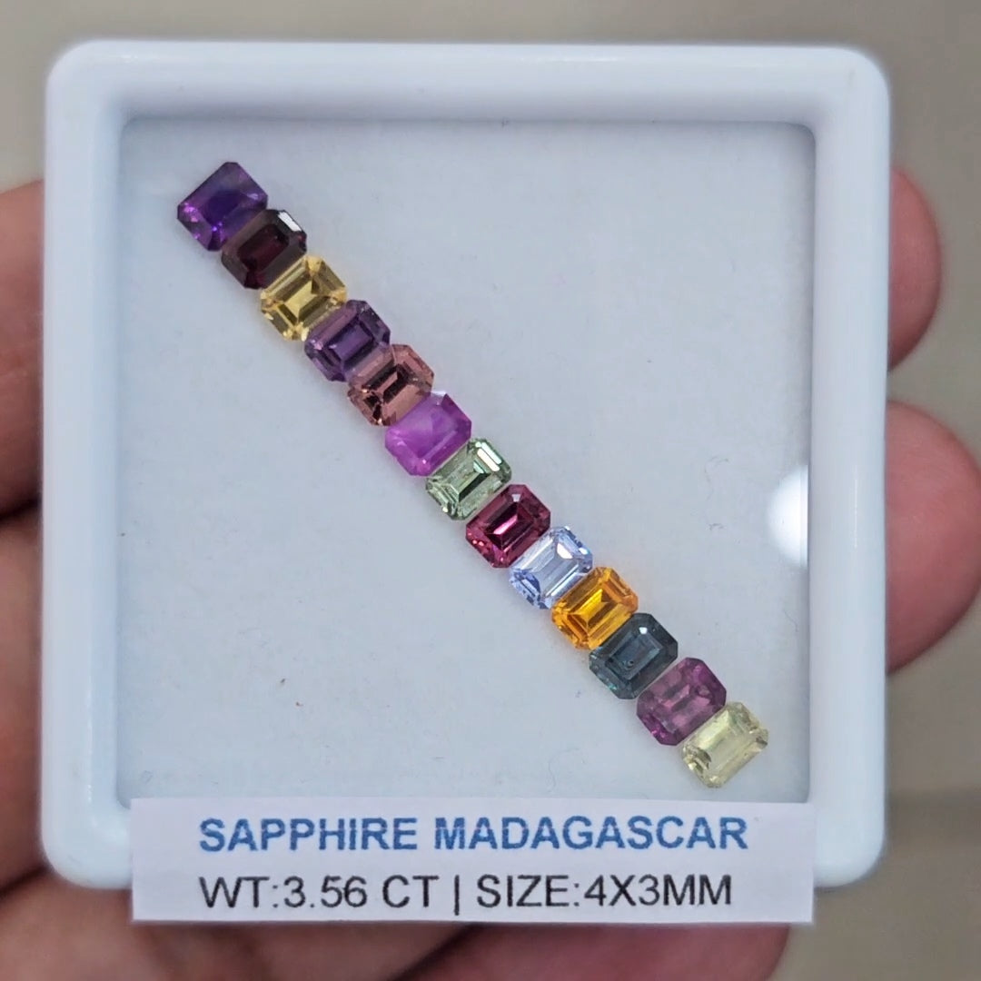 Box Of Natural Madagascar Unheated Sapphire  | 4x3mm | Rectangle