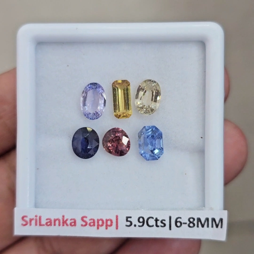 Box Of Natural Madagascar Unheated Sapphire  | 5-7mm | Mix