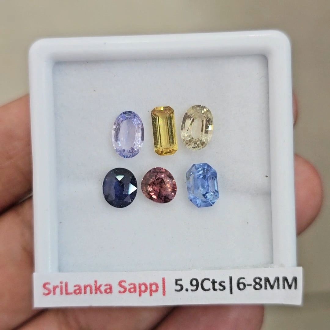 Box Of Natural Madagascar Unheated Sapphire  | 5-7mm | Mix