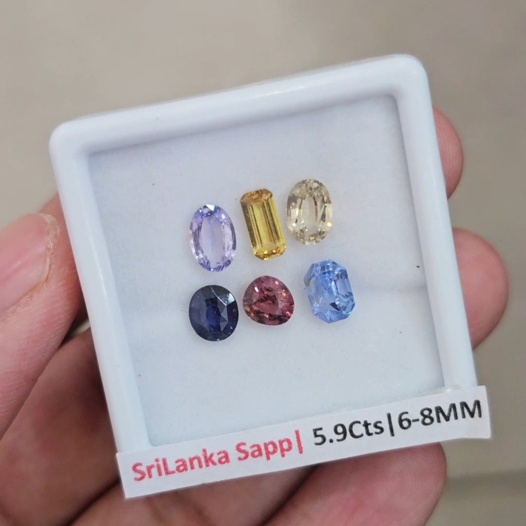 Box Of Natural Madagascar Unheated Sapphire  | 5-7mm | Mix