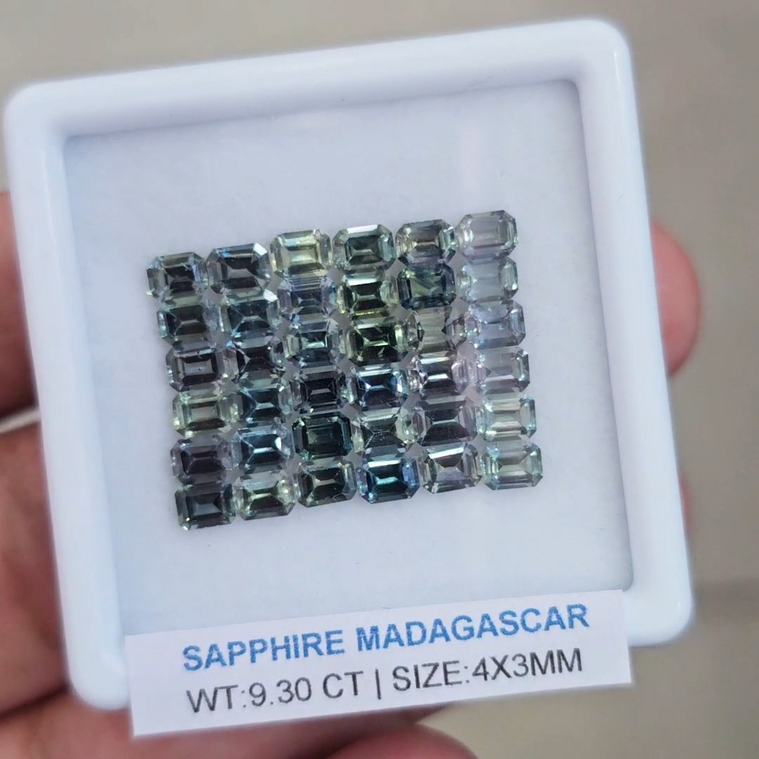 Box Of Natural Madagascar Unheated Sapphire  | 4x3mm | Rectangle