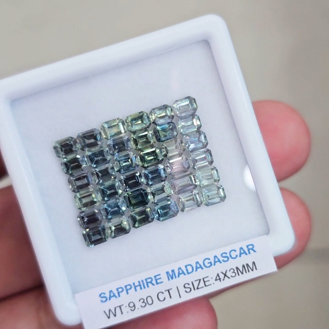 Box Of Natural Madagascar Unheated Sapphire  | 4x3mm | Rectangle