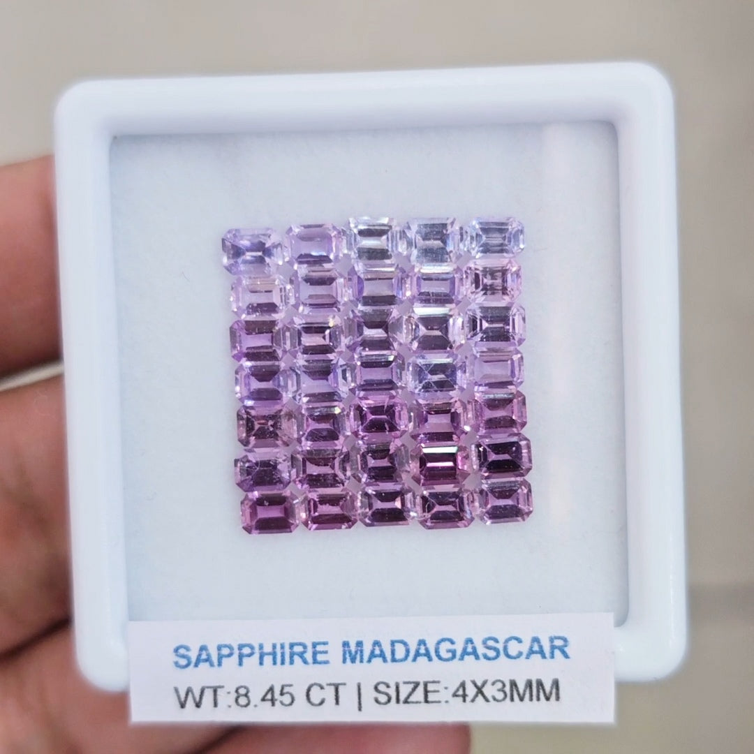 Box Of Natural Madagascar Unheated Sapphire  | 4x3mm | Rectangle