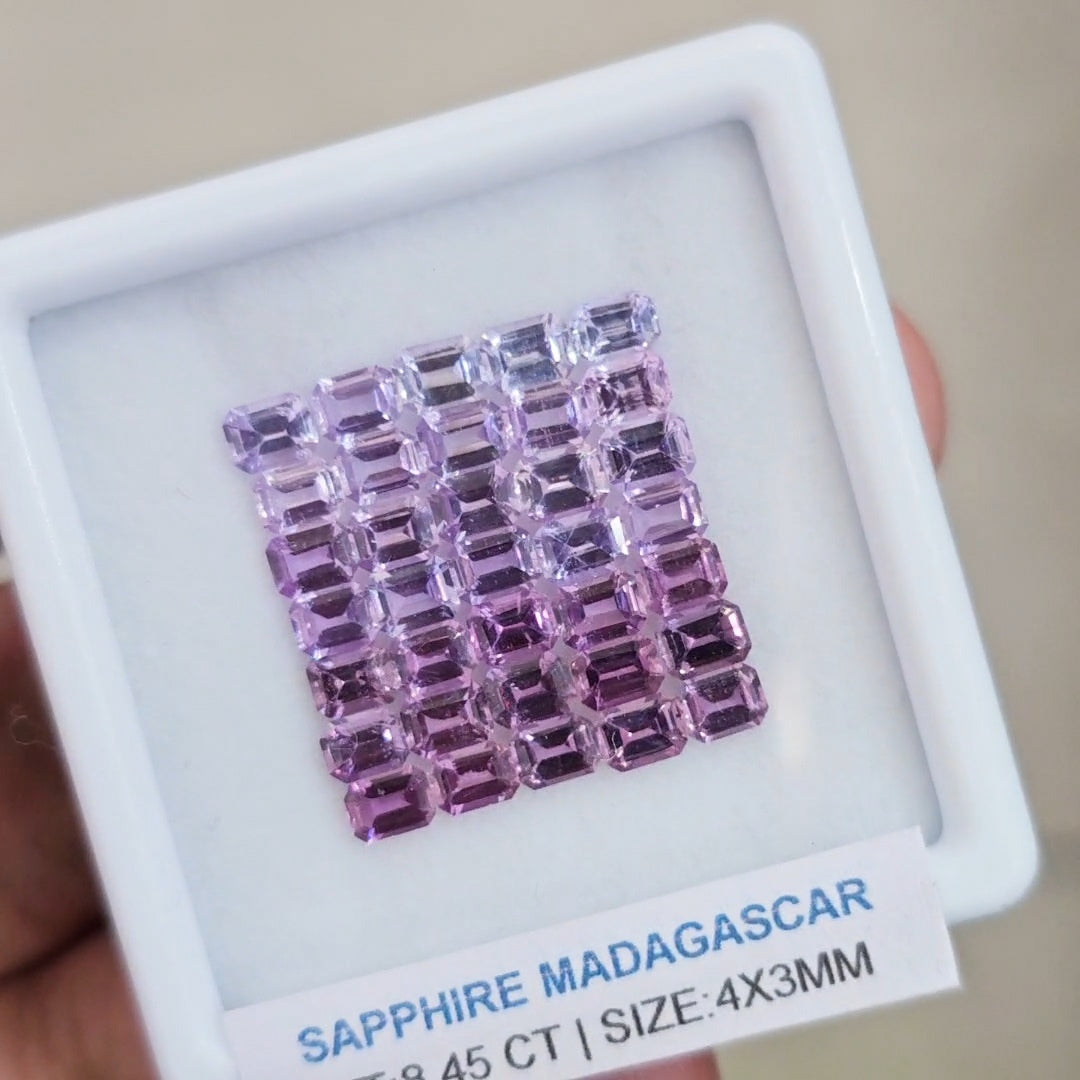 Box Of Natural Madagascar Unheated Sapphire  | 4x3mm | Rectangle