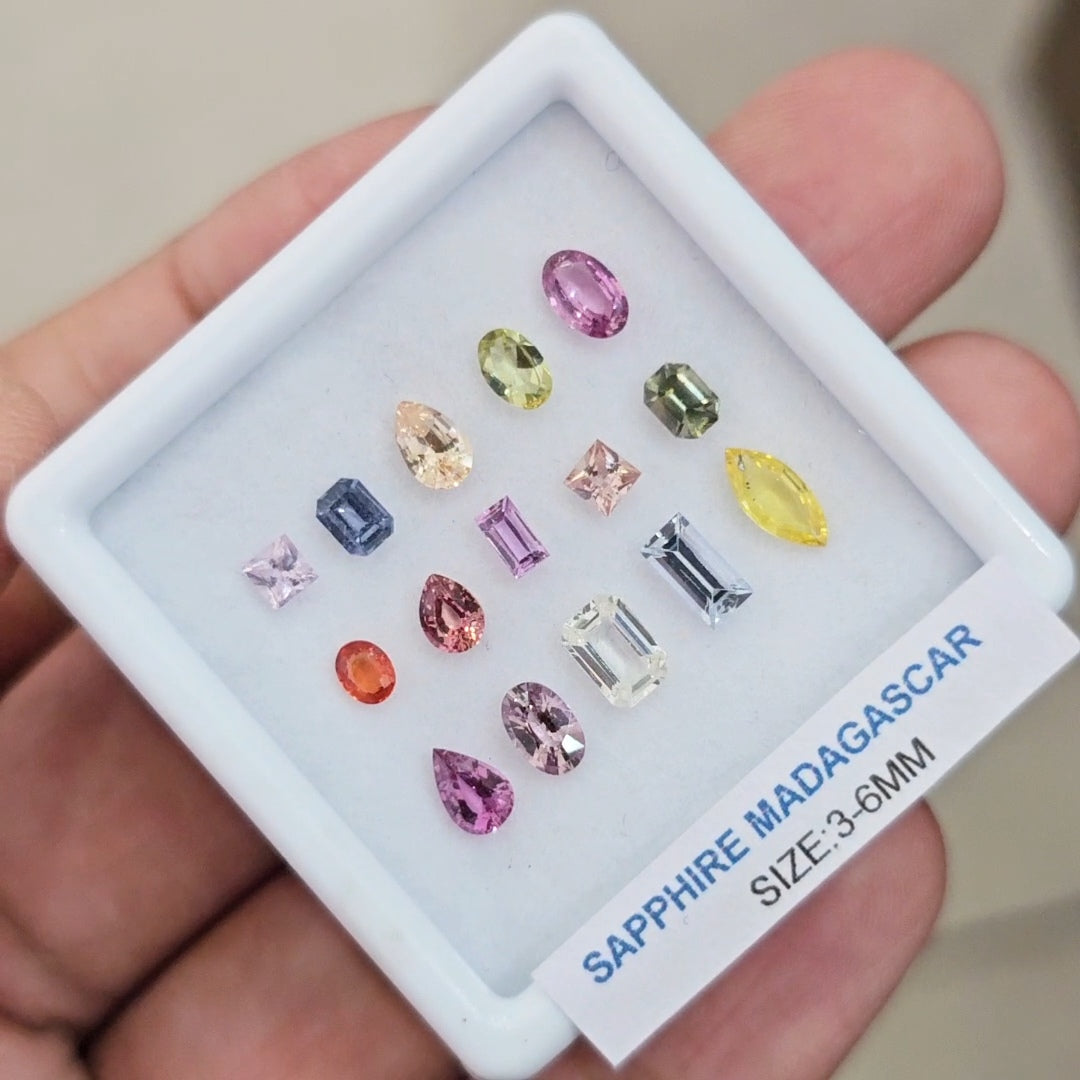 Box Of Natural Madagascar Unheated Sapphire  | 3-6mm | Mix