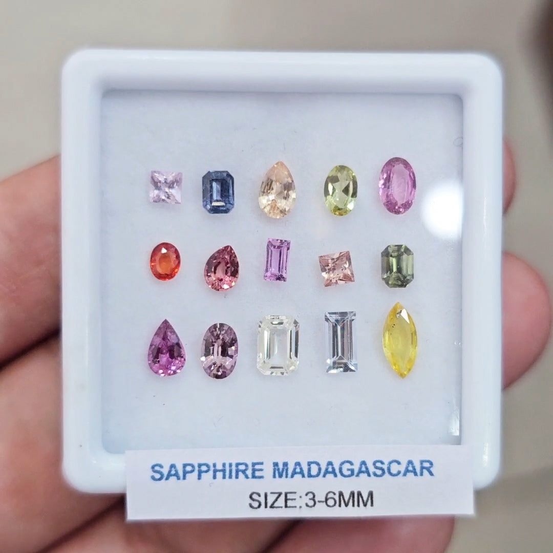 Box Of Natural Madagascar Unheated Sapphire  | 3-6mm | Mix