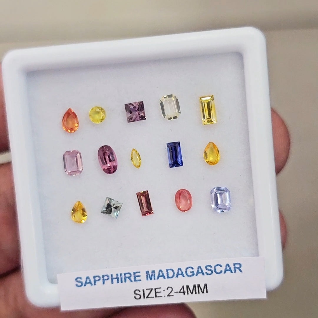 Box Of Natural Madagascar Unheated Sapphire  | 3-4mm | Mix
